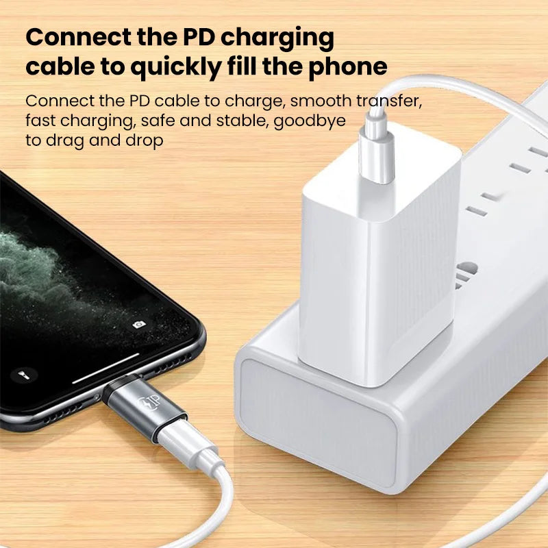 USB Cable Converter Lightning to USB C Adapter 20W Ios to Type-C Adaptador for Iphone 15 14 13 Pro Max Huawei Xiaomi Samsung